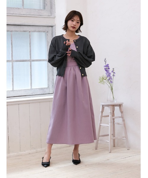 fifth（フィフス）の「【cho____07セレクト】 Vネックウエスト切替ワンピース（ワンピース・レディース・パープル/ネイビー/グレー・XS/M）」の8枚目の写真