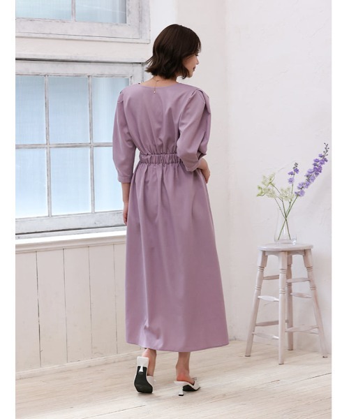 fifth（フィフス）の「【cho____07セレクト】 Vネックウエスト切替ワンピース（ワンピース・レディース・パープル/ネイビー/グレー・XS/M）」の11枚目の写真