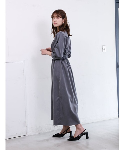 fifth（フィフス）の「【cho____07セレクト】 Vネックウエスト切替ワンピース（ワンピース・レディース・パープル/ネイビー/グレー・XS/M）」の16枚目の写真