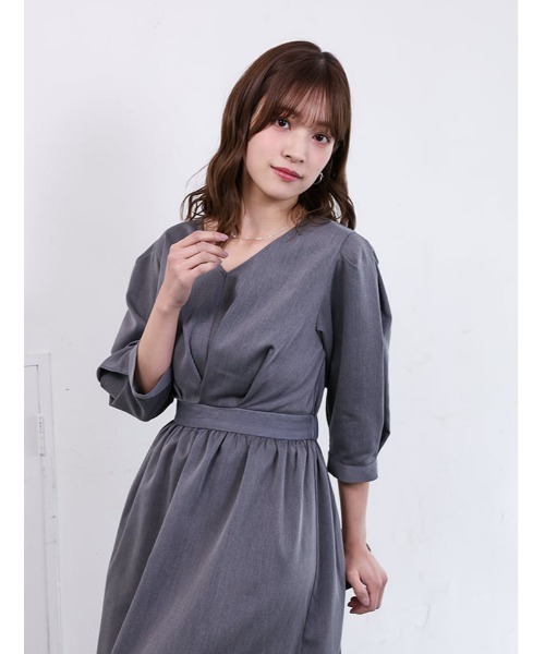 fifth（フィフス）の「【cho____07セレクト】 Vネックウエスト切替ワンピース（ワンピース・レディース・パープル/ネイビー/グレー・XS/M）」の18枚目の写真