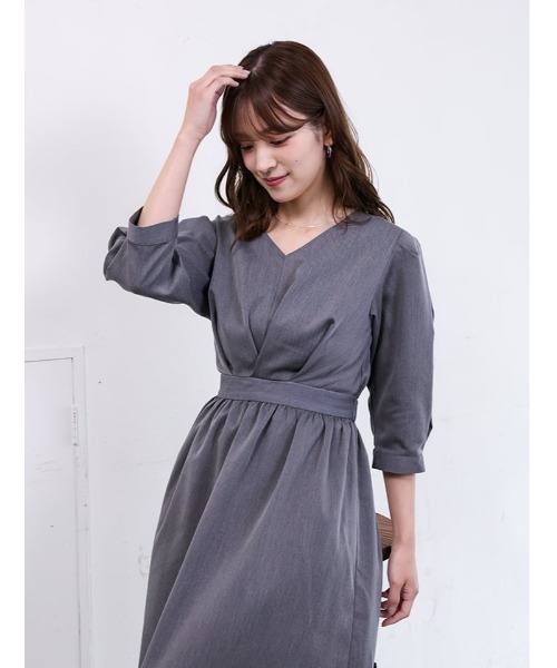 fifth（フィフス）の「【cho____07セレクト】 Vネックウエスト切替ワンピース（ワンピース・レディース・パープル/ネイビー/グレー・XS/M）」の20枚目の写真