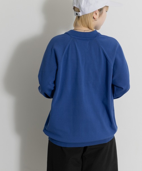 THE GOODLAND MARKET(ザグッドランドマーケット)の「TONY RAGLAN POLO KNIT(ニット/セーター・メンズ・ブルー/ベージュ・X-LARGE/LARGE)」の3枚目の写真