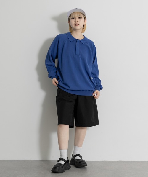 THE GOODLAND MARKET(ザグッドランドマーケット)の「TONY RAGLAN POLO KNIT(ニット/セーター・メンズ・ブルー/ベージュ・X-LARGE/LARGE)」の4枚目の写真