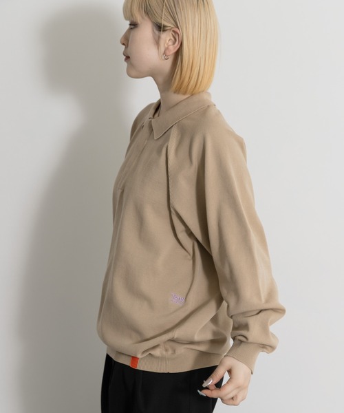 THE GOODLAND MARKET(ザグッドランドマーケット)の「TONY RAGLAN POLO KNIT(ニット/セーター・メンズ・ブルー/ベージュ・X-LARGE/LARGE)」の8枚目の写真