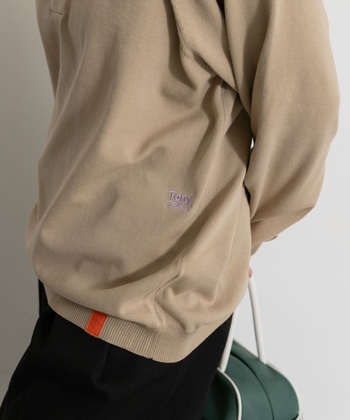 THE GOODLAND MARKET(ザグッドランドマーケット)の「TONY RAGLAN POLO KNIT(ニット/セーター・メンズ・ブルー/ベージュ・X-LARGE/LARGE)」の9枚目の写真