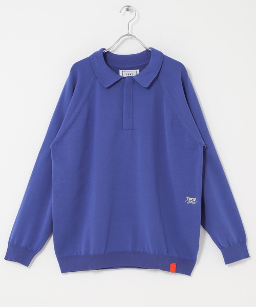 THE GOODLAND MARKET(ザグッドランドマーケット)の「TONY RAGLAN POLO KNIT(ニット/セーター・メンズ・ブルー/ベージュ・X-LARGE/LARGE)」の14枚目の写真
