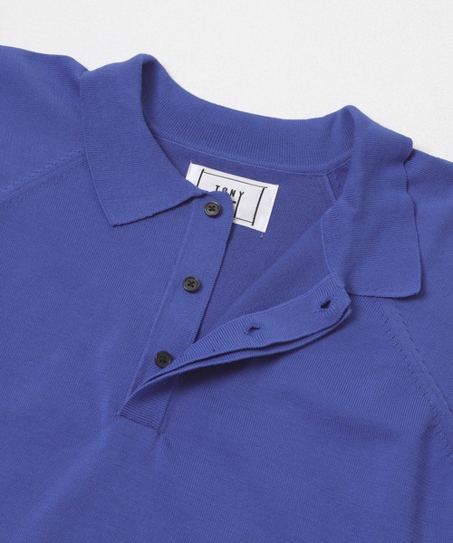 THE GOODLAND MARKET(ザグッドランドマーケット)の「TONY RAGLAN POLO KNIT(ニット/セーター・メンズ・ブルー/ベージュ・X-LARGE/LARGE)」の15枚目の写真