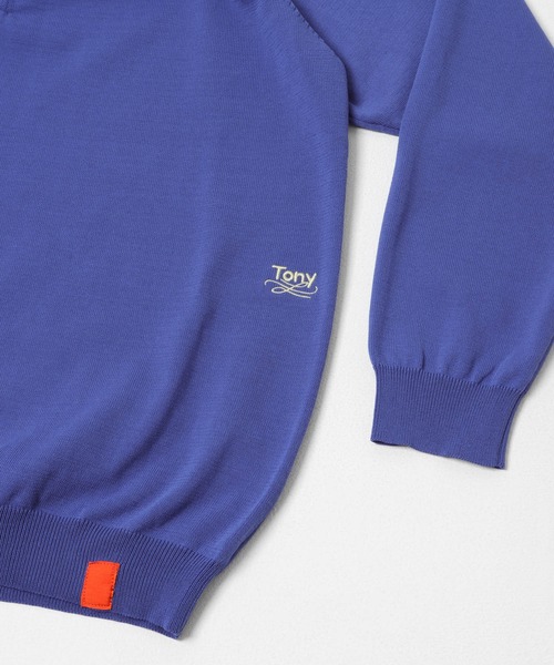 THE GOODLAND MARKET(ザグッドランドマーケット)の「TONY RAGLAN POLO KNIT(ニット/セーター・メンズ・ブルー/ベージュ・X-LARGE/LARGE)」の16枚目の写真