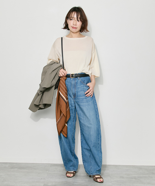 journal standard L'essage（ジャーナルスタンダードレサージュ）の「シャーリーカーンショートスリーブプルオーバー（ニット/セーター・レディース・イエロー/ホワイト/ブラック・FREE）」の4枚目の写真