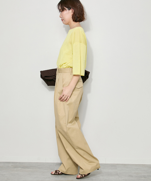 journal standard L'essage（ジャーナルスタンダードレサージュ）の「シャーリーカーンショートスリーブプルオーバー（ニット/セーター・レディース・イエロー/ホワイト/ブラック・FREE）」の10枚目の写真