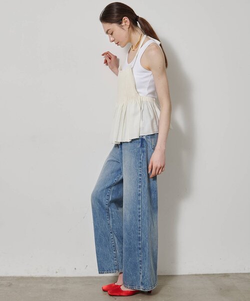 Whim Gazette（ウィムガゼット）の「ヴィンテージテレコタンク（タンクトップ・レディース・ブラック/カーキ/オフホワイト/ブラウン/ベージュ・FREE）」の12枚目の写真