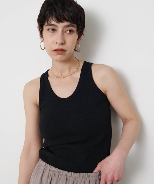 Whim Gazette（ウィムガゼット）の「ヴィンテージテレコタンク（タンクトップ・レディース・ブラック/カーキ/オフホワイト/ブラウン/ベージュ・FREE）」の2枚目の写真