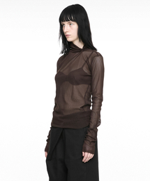 NACHE（ナチェ）の「PULLED NECK LONG SLEEVE BROWN（Tシャツ/カットソー）」