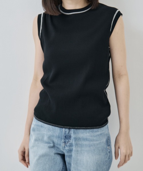 HAKUJI（ハクジ）の「[HAKUJI/ハクジ]Organic cotton open back NS T（タンクトップ・レディース・ピンク/ブラック・FREE）」の2枚目の写真