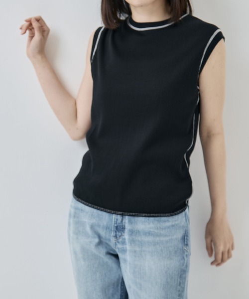 HAKUJI（ハクジ）の「[HAKUJI/ハクジ]Organic cotton open back NS T（タンクトップ・レディース・ピンク/ブラック・FREE）」の3枚目の写真