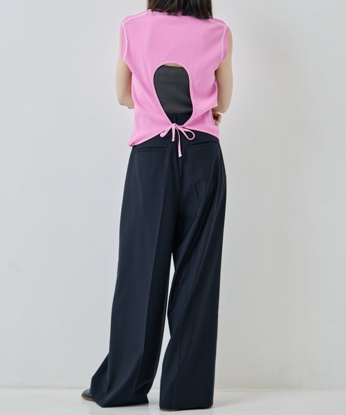 HAKUJI（ハクジ）の「[HAKUJI/ハクジ]Organic cotton open back NS T（タンクトップ・レディース・ピンク/ブラック・FREE）」の10枚目の写真
