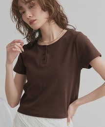 ヘンリーネック フライスコンパクトTシャツ
