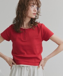 ヘンリーネック フライスコンパクトTシャツ