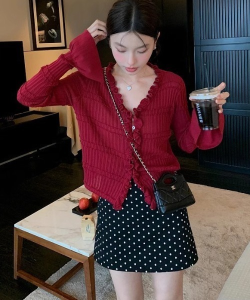 Teem Store(チームストア)の「【インパン付き】ドット柄Aラインミニスカート 台形 スカパン 韓国ガーリー(スカート・レディース・アイボリー/ブラック・M/S)」の20枚目の写真