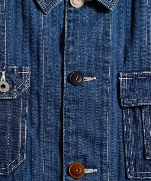 FDMTL（ファンダメンタル）の「【FDMTL】PACHWORK COVERALL JACKET 3YR WASH（デニムジャケット・メンズ・インディゴブルー・4/3）」の6枚目の写真