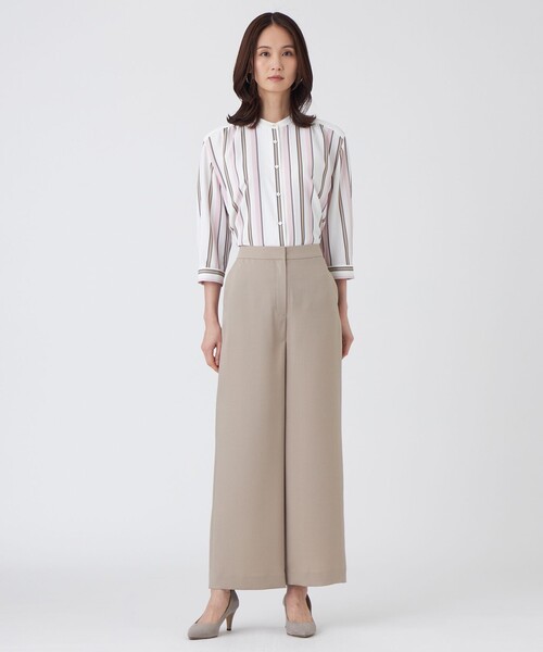 TRANS WORK(トランスワーク)の「【L】【ウォッシャブル】マルチストライププリントブラウス(シャツ/ブラウス・レディース・ネイビー/ピンク系その他2/ブルー・46/44)」の6枚目の写真