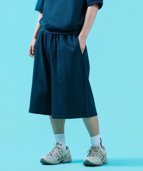 SIDEWAY STANCE（サイドウェイスタンス）の「【SIDEWAY STANCE】 裏毛 ワイド スウェット ショートパンツ（スウェットパンツ・メンズ・ブラック/ネイビー/杢グレー・LARGE/MEDIUM/SMALL/X-LARGE）」の3枚目の写真
