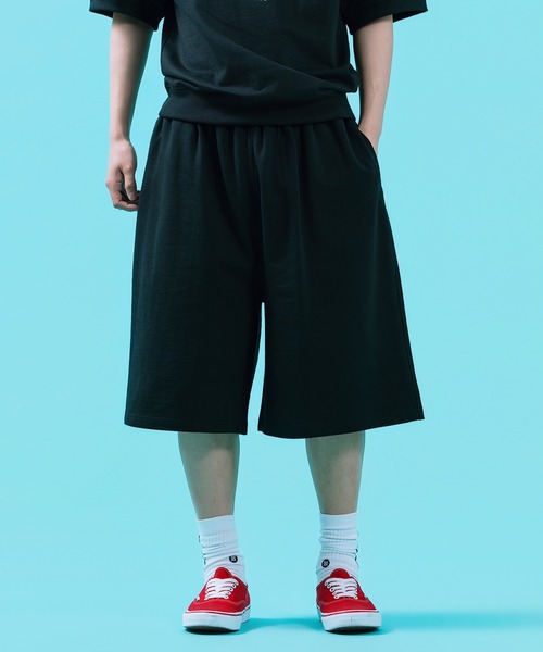SIDEWAY STANCE（サイドウェイスタンス）の「【SIDEWAY STANCE】 裏毛 ワイド スウェット ショートパンツ（スウェットパンツ・メンズ・ブラック/ネイビー/杢グレー・LARGE/MEDIUM/SMALL/X-LARGE）」の6枚目の写真