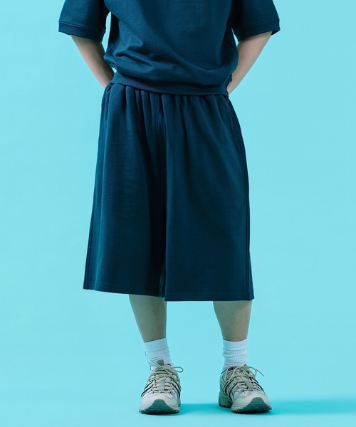 SIDEWAY STANCE（サイドウェイスタンス）の「【SIDEWAY STANCE】 裏毛 ワイド スウェット ショートパンツ（スウェットパンツ・メンズ・ブラック/ネイビー/杢グレー・LARGE/MEDIUM/SMALL/X-LARGE）」の12枚目の写真