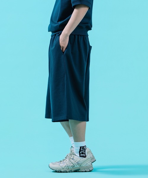 SIDEWAY STANCE（サイドウェイスタンス）の「【SIDEWAY STANCE】 裏毛 ワイド スウェット ショートパンツ（スウェットパンツ・メンズ・ブラック/ネイビー/杢グレー・LARGE/MEDIUM/SMALL/X-LARGE）」の13枚目の写真