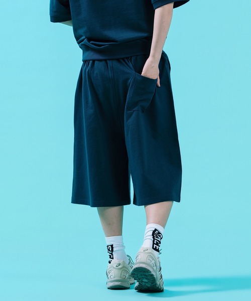 SIDEWAY STANCE（サイドウェイスタンス）の「【SIDEWAY STANCE】 裏毛 ワイド スウェット ショートパンツ（スウェットパンツ・メンズ・ブラック/ネイビー/杢グレー・LARGE/MEDIUM/SMALL/X-LARGE）」の14枚目の写真