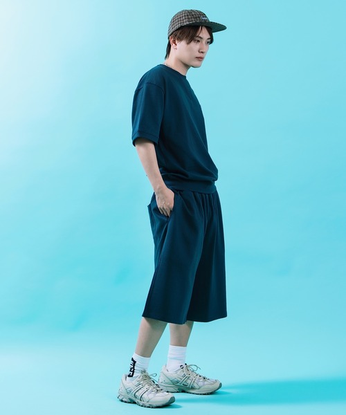 SIDEWAY STANCE（サイドウェイスタンス）の「【SIDEWAY STANCE】 裏毛 ワイド スウェット ショートパンツ（スウェットパンツ・メンズ・ブラック/ネイビー/杢グレー・LARGE/MEDIUM/SMALL/X-LARGE）」の15枚目の写真
