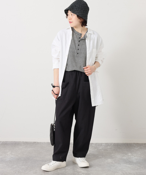 JOURNAL STANDARD LUXE（ジャーナルスタンダード　ラックス）の「LCキャンバス ポケパンツ（その他パンツ・レディース・ベージュ/ブラック・MEDIUM/SMALL）」の3枚目の写真