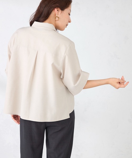 GALLORIA(ギャローリア)の「【セットアップで着られる】麻入り両ポケシャツ(シャツ/ブラウス・レディース・モカ/ベージュ・L/LL/M/S)」の10枚目の写真