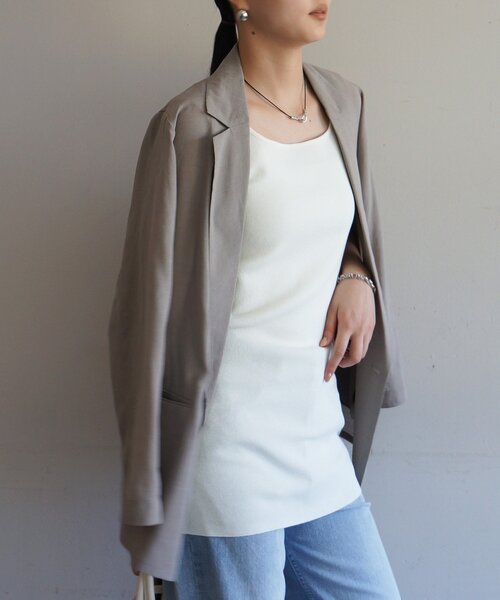 LOUNGEDRESS（ラウンジドレス）の「チュニックニットタンク（ニット/セーター・レディース・ブラック/ベージュ/オフホワイト・FREE）」の8枚目の写真