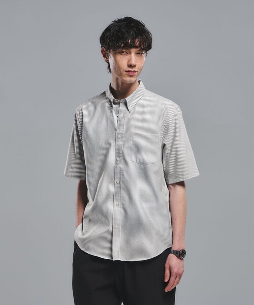 green label relaxing(グリーンレーベルリラクシング)の「W/R オックス ボタンダウン 半袖 シャツ(シャツ/ブラウス・メンズ・ネイビー/ライトグレー/ホワイト/ベージュ・S/XL/L/M)」の1枚目の写真