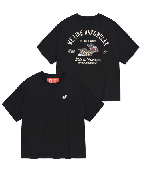 PHYPS MOTORCYCLE(フィップスモーターサイクル)の「DAX 125 Short Sleeve Black(Tシャツ/カットソー・レディース・その他・SMALL/MEDIUM/LARGE/X-LARGE)」の1枚目の写真