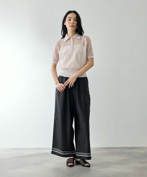 QUEENS COURT（クイーンズコート）の「パウダーサテンパネルプリントワイドパンツ（その他パンツ・レディース・ダークネイビー/ブラック系その他・M）」の12枚目の写真