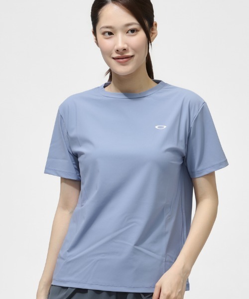 OAKLEY(オークリー)の「オークリー RADIANT FUSION FLEX BOX TEE 11.0(Tシャツ/カットソー・レディース・サックスブルー/ブラック・S/M/L/XL)」の1枚目の写真