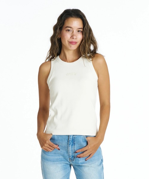ROXY(ロキシー)の「ROXY CREST OF A WAVE パッド付きタンクトップ 【2026年夏モデル】/ロキシーリブタンク(タンクトップ・レディース・ブラック/ホワイト/ベージュ・LARGE/MEDIUM/SMALL)」の1枚目の写真