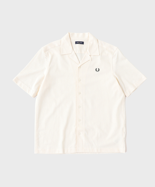 FRED PERRY(フレッドペリー)の「FRED PERRY / フレッドペリー COMPRESS MESH REVERE COLLAR S(シャツ/ブラウス・メンズ・ブラック/アイボリー/カーキ/ネイビー・MEDIUM/LARGE)」の1枚目の写真