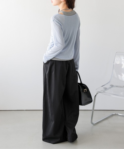 AMELY(エミリー)の「タックワイドイージーパンツ(その他パンツ・レディース・ネイビー/ベージュ/ブラック・M/L)」の5枚目の写真