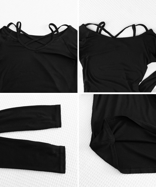 Miniministore（ミニミニストア）の「オフショルダーTシャツ クロスストラップ（Tシャツ/カットソー・レディース・ブラック・M/L）」の18枚目の写真
