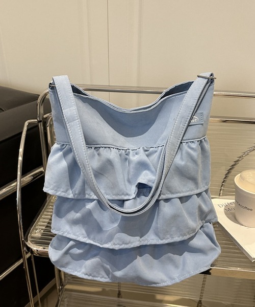 VIBGYOR(ヴィブジョー)の「Mignonjour/ティアードフリルトートバッグ M2932(トートバッグ・レディース・アイボリー/ブラック/ピンク/ブルー/グレー・FREE)」の8枚目の写真