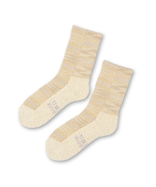 ROTOTO(ロトト)の「UNION TOKYO UNION x ROTOTO KENTE SOCK(ソックス/靴下・メンズ・ベージュ系その他/セージグリーン・X-LARGE/MEDIUM/LARGE)」の1枚目の写真