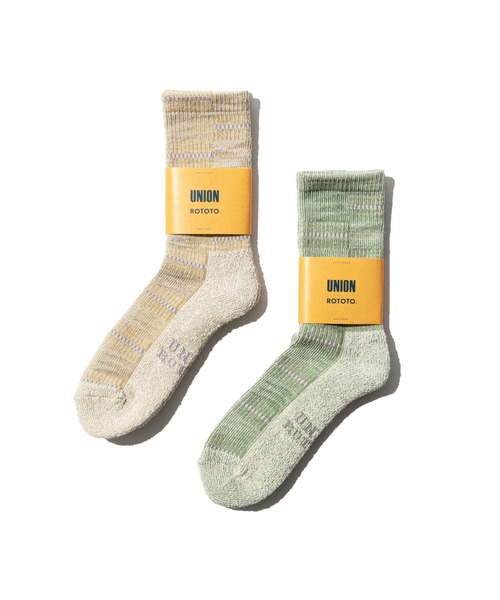 ROTOTO(ロトト)の「UNION TOKYO UNION x ROTOTO KENTE SOCK(ソックス/靴下・メンズ・ベージュ系その他/セージグリーン・X-LARGE/MEDIUM/LARGE)」の3枚目の写真