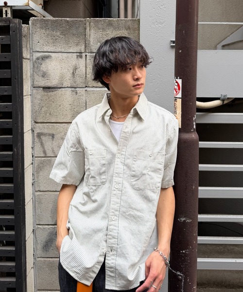 ZOZOMARKET by みずきち(ゾゾマーケットバイミズキチ)の「【インフルエンサー みずきちセレクト】ヒッコリーワークシャツ(シャツ/ブラウス・メンズ・ネイビー系3/サックスブルー系2・M/L)」の14枚目の写真