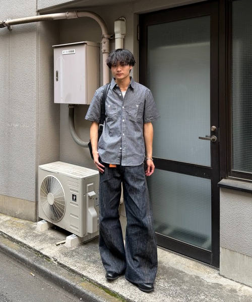 ZOZOMARKET by みずきち(ゾゾマーケットバイミズキチ)の「【インフルエンサー みずきちセレクト】ヒッコリーワークシャツ(シャツ/ブラウス・メンズ・ネイビー系3/サックスブルー系2・M/L)」の7枚目の写真
