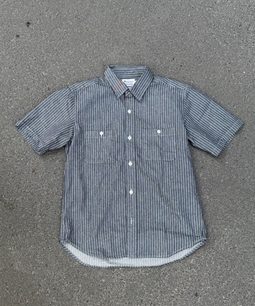 ZOZOMARKET by みずきち(ゾゾマーケットバイミズキチ)の「【インフルエンサー みずきちセレクト】ヒッコリーワークシャツ(シャツ/ブラウス・メンズ・ネイビー系3/サックスブルー系2・M/L)」の5枚目の写真