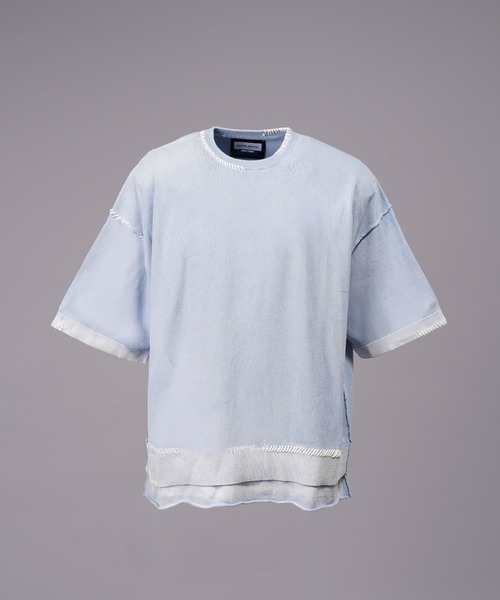 MAISON SPECIAL(メゾンスペシャル)の「《UNISEX》High Twist Prime-Over Pigment Bleach Crew Neck Knit T-shirt/ハイツイストプライムオーバーピグメントブリーチニットTシャツ【MAISON SPECIAL/メゾンスペシャル】(Tシャツ/カットソー・メンズ・サックスブルー/ブラック/ピンク/ネイビー・1/0/2)」の22枚目の写真