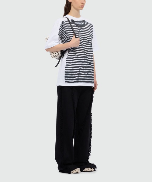 MSGM(エムエスジーエム)の「ストライプトロンプルイユ Tシャツ(Tシャツ/カットソー・レディース・ホワイト・S)」の4枚目の写真